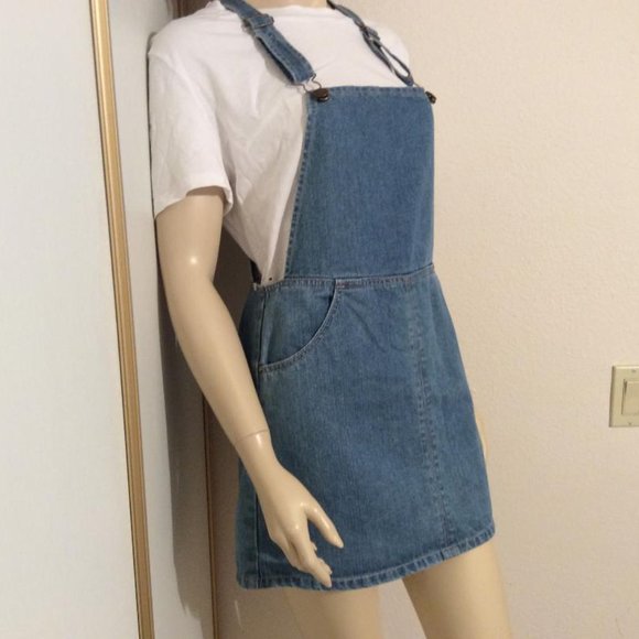 Billabong denim overall-style mini-dress EUC Size M - Picture 5 of 6